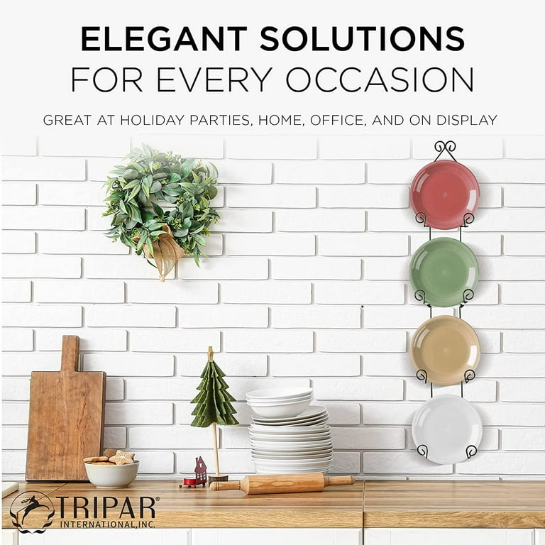 Economy 4 Tier Black Vertical Plate Wall Rack
