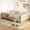 Beige with Bookcase, variant on Bellemave Full Montessori Floor Bed with Built-in Bookshelf, Full Floor Bed with Full Safety Guardrails, Low-to-Floor Bed Frame with Slats, No Box Spring Needed, Easy Assembly, Green