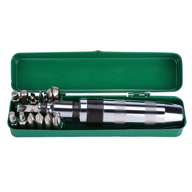 Juego de destornilladores de impacto de 14 piezas de 1/2" con caja de metal Herramienta manual reversible para reparación