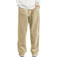 thumbnail image 2 of Women's Corduroy Casual Pants Loose Comfortable Wide-Leg Pants with Elastic Waistband Drawstring and Multiple Pockets, 2 of 5