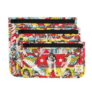 Bumkins DC Comics Clear Travel Bag, Wonder Woman Comic, 3 Pack