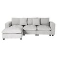 thumbnail image 3 of WestinTrends Augusta 99" Modular Chenille L-Shaped Sectional Sofa and Chaise With USB/Type-C Ports and Side Pockets, Light Gray, 3 of 16
