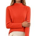 thumbnail image 1 of TINZ Chandail en Tricot pour Femmes Col Roulé Haut Décontracté Doux Confortable Extensible Blouse à Manches Longues pour Printemps Automne Hiver Jupe de Tennis pour Filles Jupes Latérales Universelles, 1 of 4
