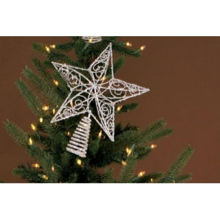 12 Snow Drift Glitter Swirl Star Metal Christmas Tree Topper 12 Snow Drift Glitter Swirl Star Metal Christmas Tree Topper