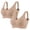 Khaki, variant on Guluxicc 2 Pack Bras for Women Seamless Wireless Push Up Bra No Underwire Comfort Everyday Bra, Green, M
