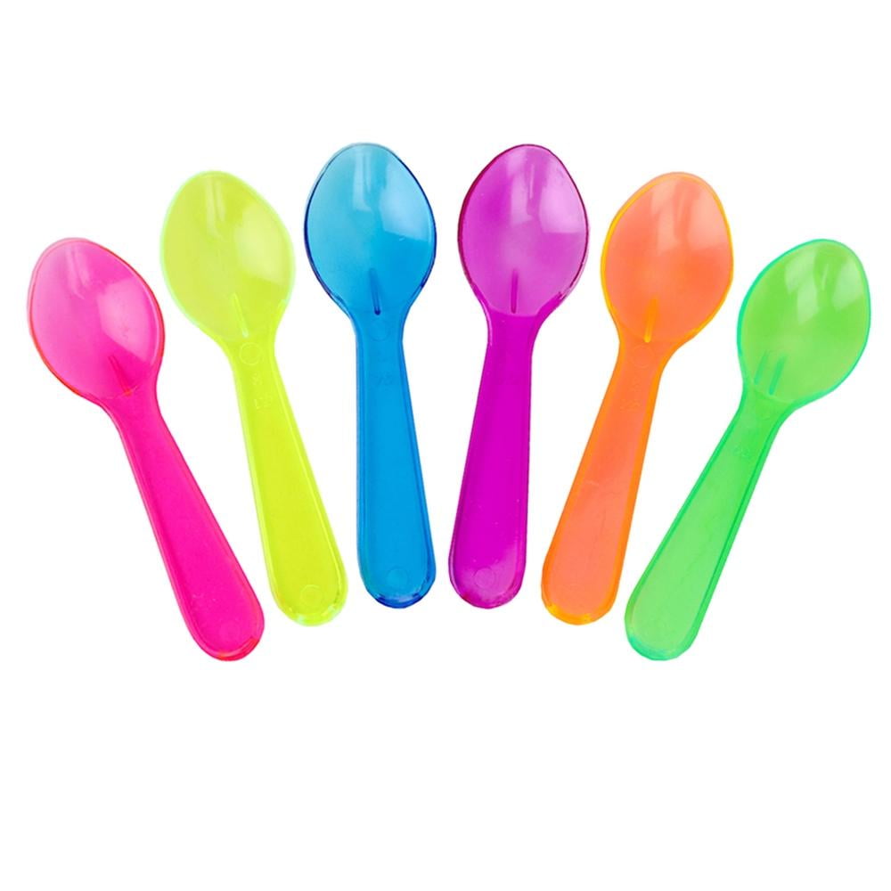 [3,000 Count] Transparent Mixed Mini Tasting Spoons 3 in. 6 Color