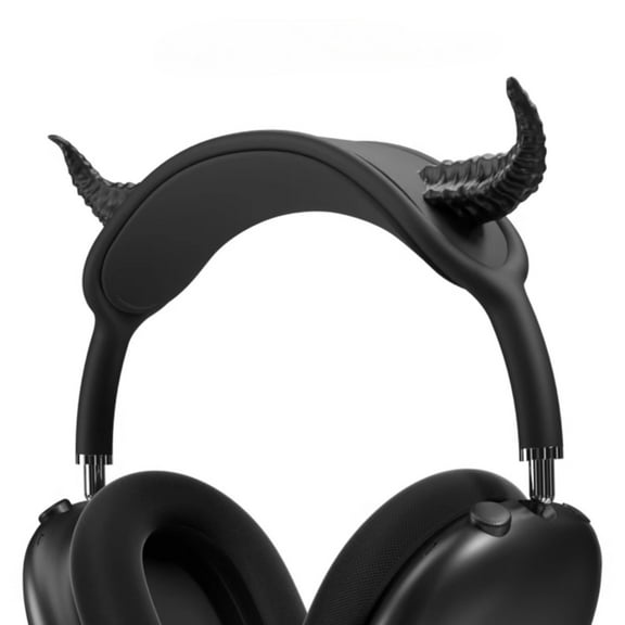 Headband Protector for AirPods Max - Demon Queen Decor, Replaceable Silicone Cover | Black/White Headband with Demon/Argali Designs