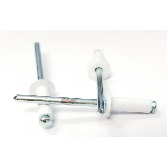 White 1/8" Small Aluminum Head with Steel Mandrel Pop Rivets Fasteners