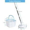 thumbnail image 2 of Moclever Spin Mop and Bucket with Wringer Set, Flat Floor Mop and Bucket Set with Clean and Dirty Water Separate System 2 Replaceable Reusable Washable Microfiber Mop Pads, 2 of 14