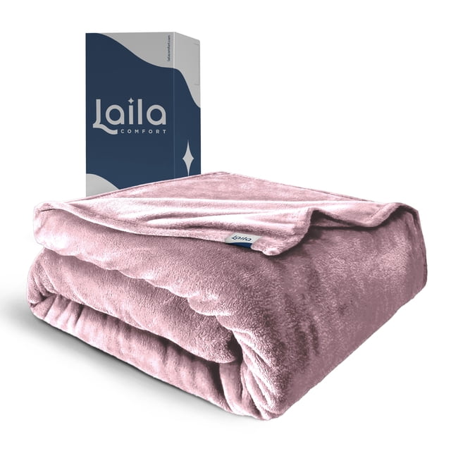 Cobija Individual, Frazada Ultra Suave, 100% Microfibra de Poliéster Premium (Rosa Pastel) Laila Comfort.