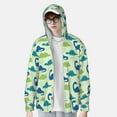 thumbnail image 4 of Kll Cute Dinosaur Blue Green Print Men'S Women’s Upf 50+ Sun Protection Outdoor Hoodie Jacket Long Sleeve Fishing Hiking Performance Shirt- Medium, 4 of 8