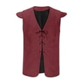 thumbnail image 2 of lkfuzj Men Stripe Fashion Retro Have Pockets Single-breasted V-neck Tanks Tops Blouse Trendy Men's Vest Tops Cool 2024 GentleMen's Vest Tops -Wine, 2 of 4