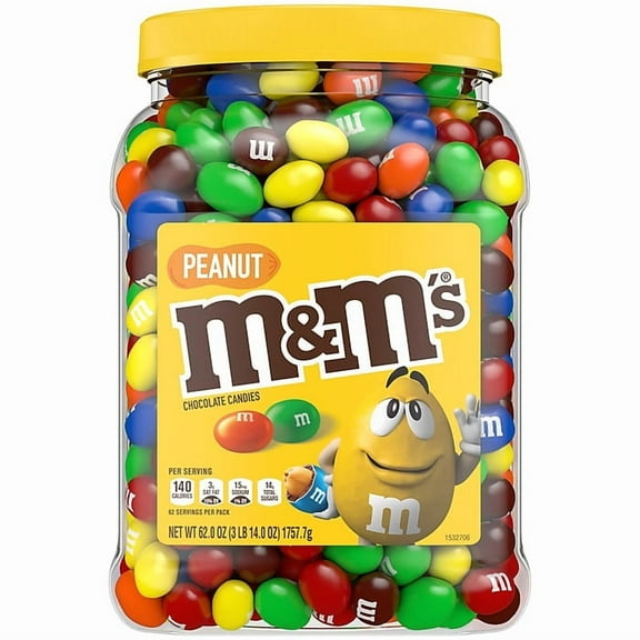 M&M's Peanut Chocolate Milk Chocolate Pieces, 62 oz.