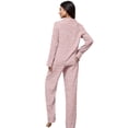 thumbnail image 4 of DHFJKG Womens Pajama Sets Long Sleeve Sleepwear Pants Set 2 Piece Loungewear Comfortable Button Down Lapel Shirt Comfy Nightwear, 4 of 5