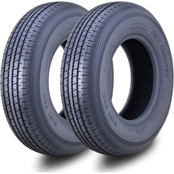 Free Country Premium ST185/80R13 8PR LR D w/Side Scuff Guard Trailer Tire, Set of 2