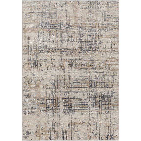 BoutiqueRugs TUT Contemporary Area Rug - Light Gray, Ivory, Peach - 8'10" x 12'4"