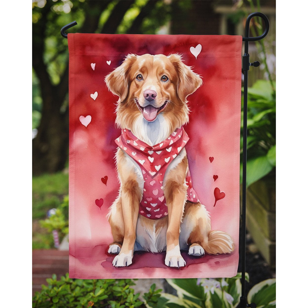 Nova Scotia Duck Tolling Retriever My Valentine Garden Flag 11.25 in x 15.5 in
