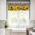thumbnail image 2 of Sunflower Short Window Valance Curtains, Live Love Laugh Quoted Bronze Vintage Wooden Barn Print, Window Treatment Valances for Kitchen Bathroom Living Room Cafe Decor with Rod Pocket, 54 x 18 in, 2 of 6