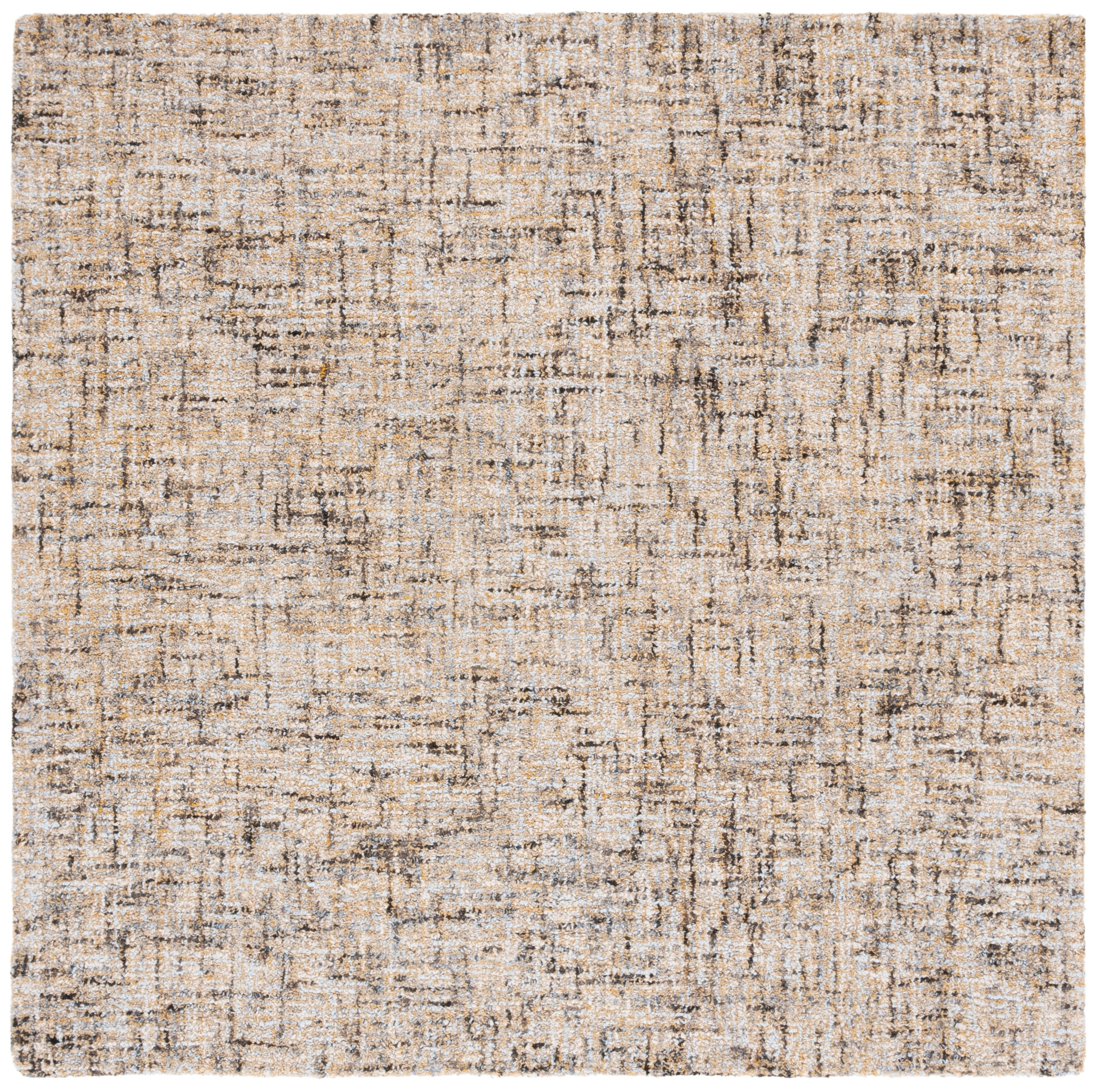 SAFAVIEH Abstract Roswell Distressed Area Rug, Beige/Gold, 6' x 6' Square
