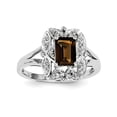 thumbnail image 2 of Primal Silver Sterling Silver Rhodium Diamond and Smoky Quartz Ring, 2 of 6