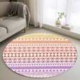 thumbnail image 2 of Purple Yellow Boho Round Rug 3ft Area Rug Washable Soft Non-Slip 3' Circle Low Pile Rugs Ethnic Tribe Arrows Geometric Carpet for Bedroom Living Room Entryway Home Office Dining Room, 2 of 9