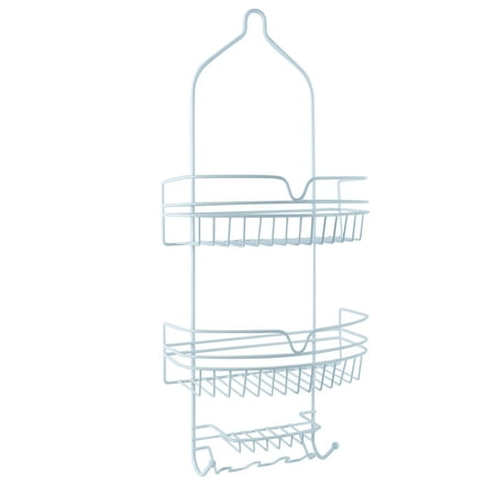 Bath Bliss Metal Shower Organizer, White