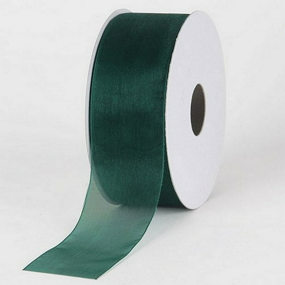1.5" Wide Hunter Green Sheer Organza Ribbon - 25 Yard Spool