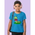 thumbnail image 2 of Green Caterpillar On Leaf T-Shirt Juniors -Image by Shutterstock,  Large, 2 of 4
