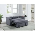 thumbnail image 3 of Dark Gray Corduroy Upholstered 2-Seat Sleeper Sofa Couch with Cup Holders &amp; USB Ports - Convertible Pull-Out Bed, Modern Living Room Furniture, 59" W x 34" D x 33" H, 3 of 8