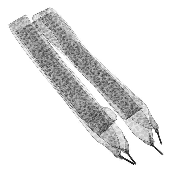 Niceauty Leopard Print Laces For Women Cute Flat Grey 1 Pair