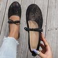 thumbnail image 4 of YgkuHd Slip-On Flats for Women Round Toe Bowknot Lace Mesh Shoes with Breathable Lace Upper, Trendy Plus Size Spring Summer Comfortable Footwear,Black_37, 4 of 4
