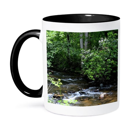A Veiw Of Looking Up A Creek, 15oz Two-Tone Black Mug