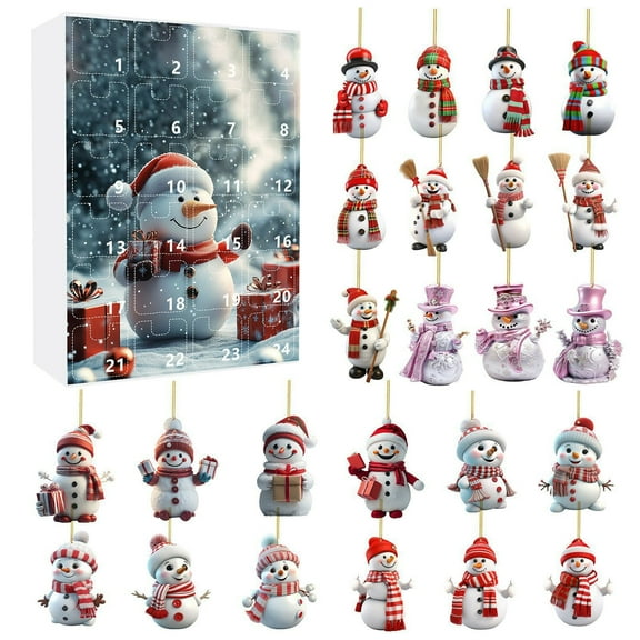 Taicans ‌Advent Calendar 2025 Christmas Countdown Snowman Decorations,24 Days of Joyful Surprises,Holiday Countdown Calendar,Christmas Tree Ornaments,Winter Wonderland Decor,Family Fun Gift‌