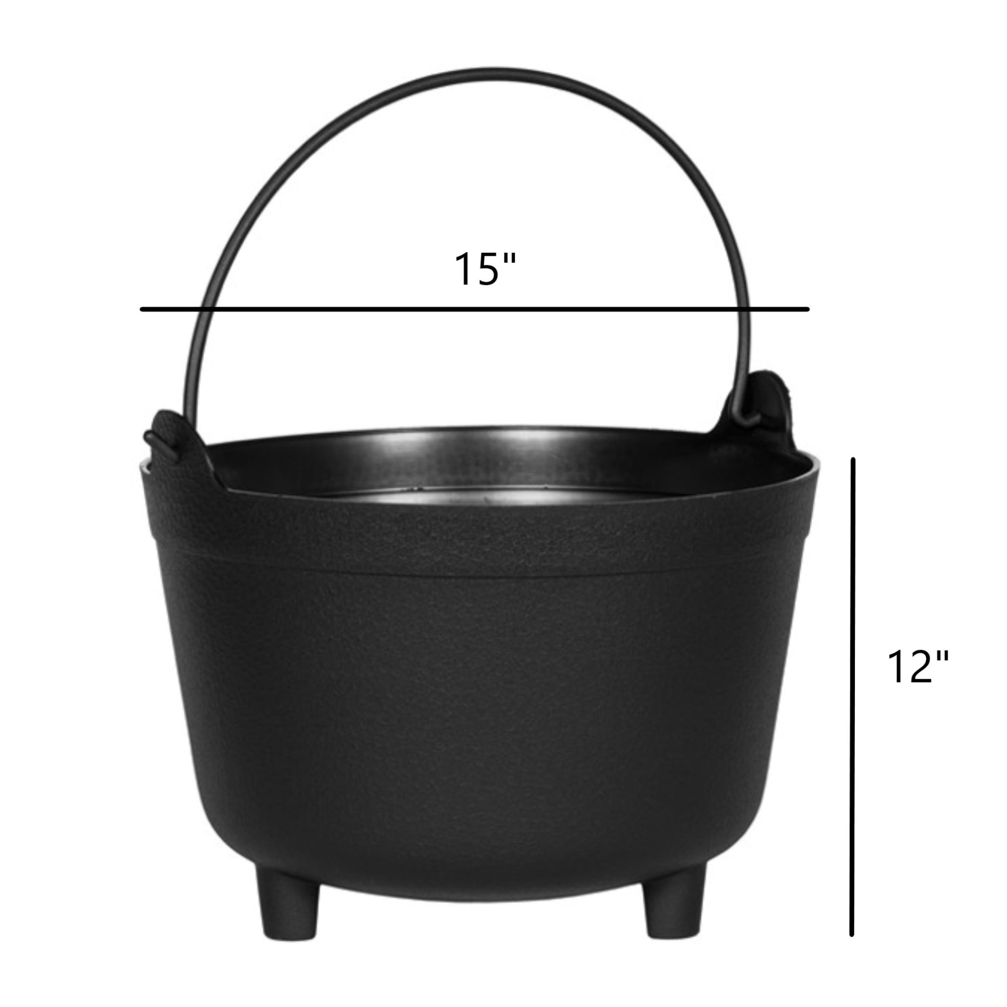 Root & Vessel Antique Kettle Planter, Black, 15"