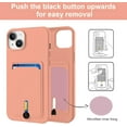 thumbnail image 2 of for iPhone 15 Plus Case with Card Holder Cover Microfiber Inner Lining [Holds 2 Cards] Slim Soft TPU Shockproof Protective Wallet Phone Case for iPhone 15 Plus (Pink), 2 of 10