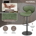 thumbnail image 6 of Hawsaiy Adjustable Swivel Bar Stools Set of 2 with Back and Footrest, Faux Leather Counter Height Kitchen Stools, Modern Bar Chairs for Island and Home Bar, Green, 6 of 8