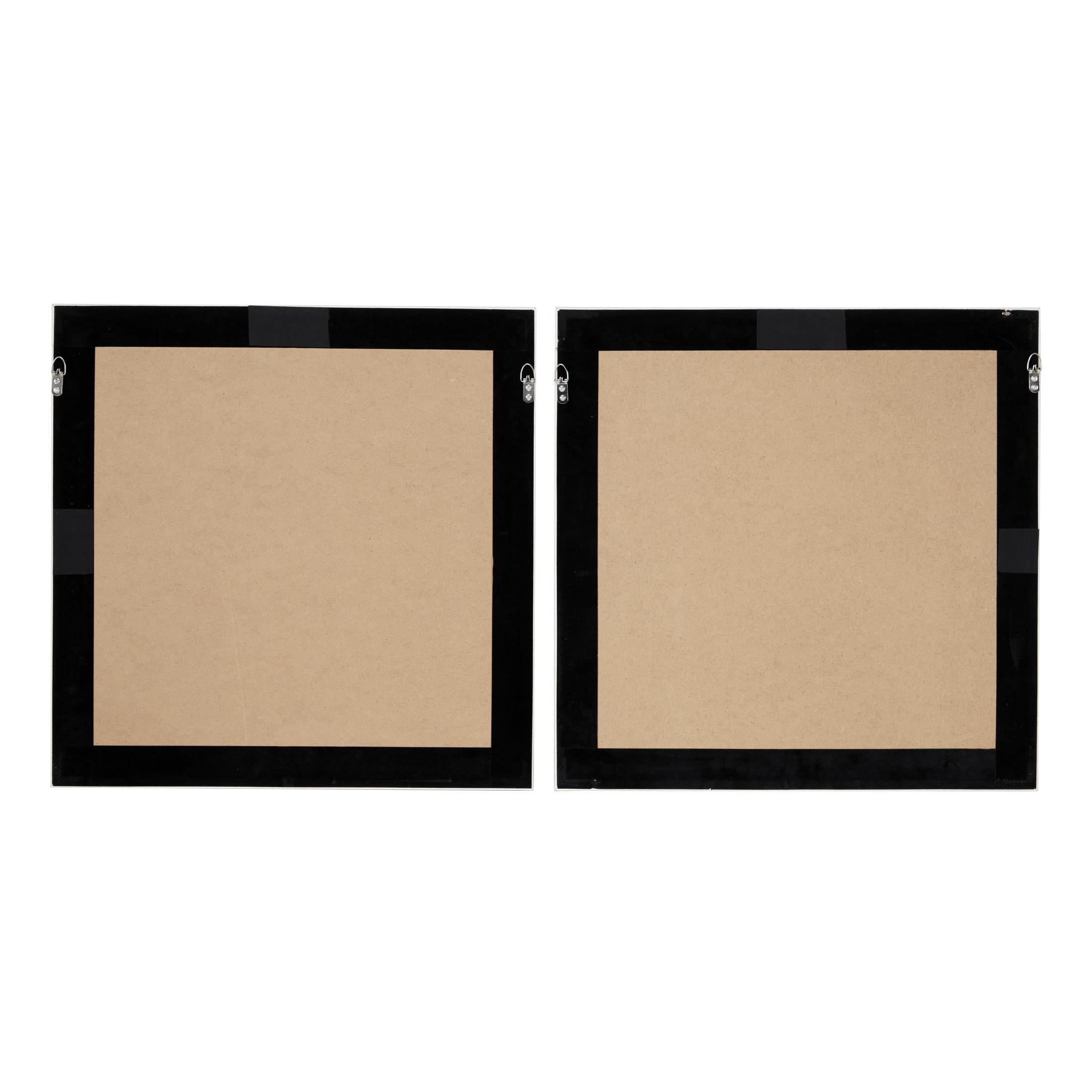 24"W, 24"H Brown Abstract Handmade Twisted Ribbon Shadow Box with Beige Linen Backing, by DecMode (2 Count)