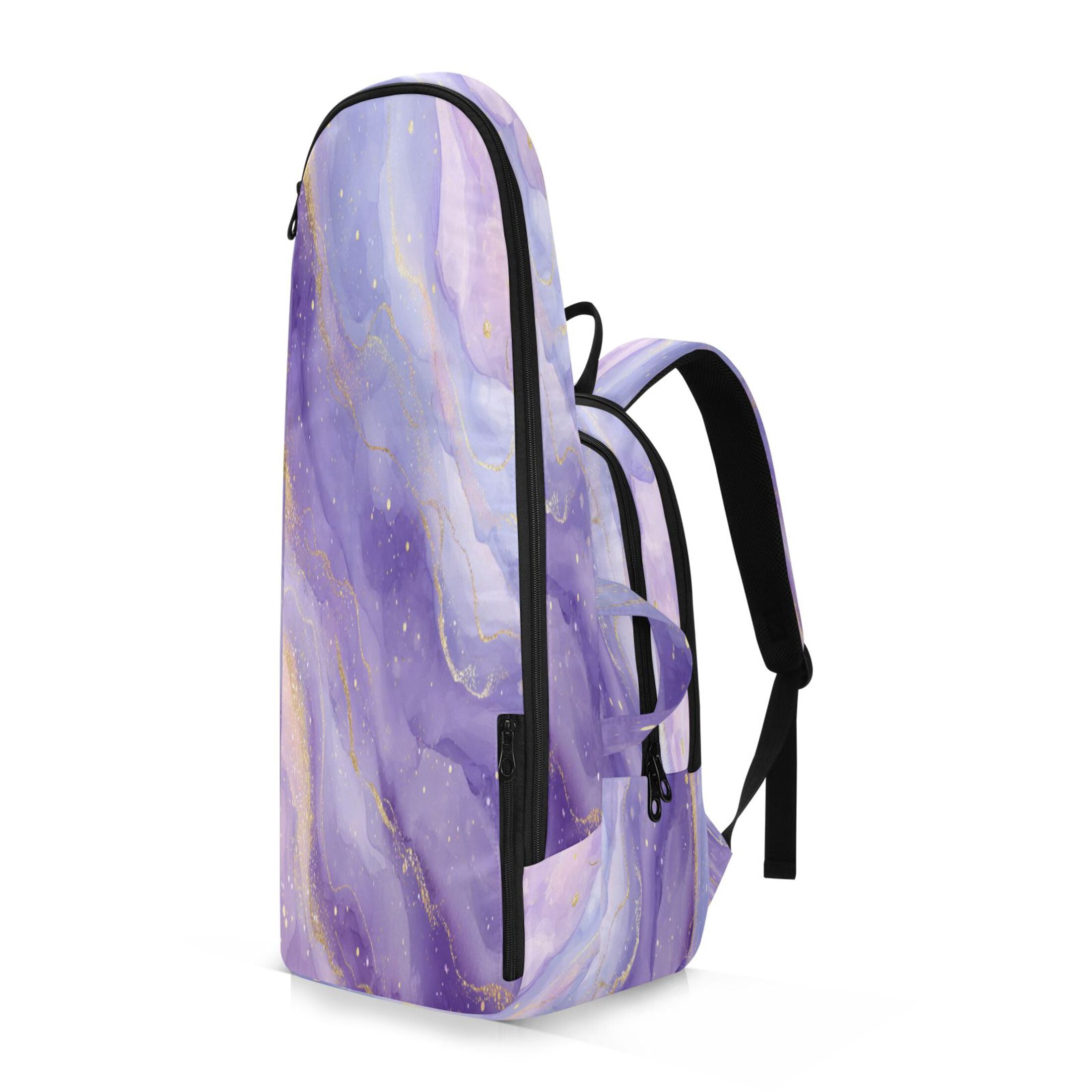 2 Racquet Holder Tennis Backpack Tennis Racket Covers Gym Bags Soft Purple Marble Vortex