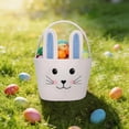 thumbnail image 3 of Woven Basket With Handle, Bunny Ear Basket, Easter Gift Container, Festive Easter Basket, Woven Holiday Basket, Easter Basket for Storage, Party Basket for Easter, Cute Woven Basket, 3 of 6