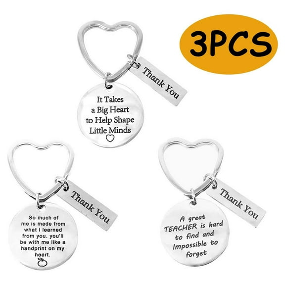 Teacher Appreciation Gift Teacher Keychain Set for Women Thank You Gifts for Teachers Birthday Valentine's Day Christmas Gifts for Teachers 3PCS