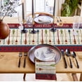 thumbnail image 6 of Lake Rules Cotton Linen Table Runner Dresser Scarves,Summer Quant Oar Paddle Star Stripes Wood Grain Table Runners for Dinning Table,Farmhouse Kitchen Decor,Holiday Dinner Decoration-13x90 Inch, 6 of 6