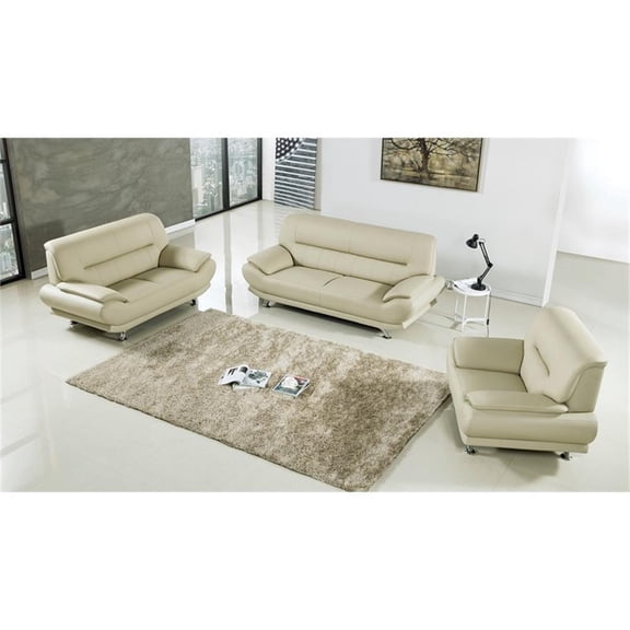 AE709 Cream (Khaki) Color Chair with Faux Leather