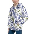thumbnail image 2 of Haiem Blue Flax Flowers Pattern Boys Hoodie, Youth Pullover Hooded Sweatshirt, Kangaroo Pocket Hoodie for Kids Girls -X-Large, 2 of 6