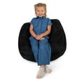 thumbnail image 2 of Big Joe Classic Bean Bag Chair for Kids Bedroom and Reading Nook, Easy-Clean Stretch Limo Black, Durable Nylon Polyester Blend, 2 feet Refillable, 2 of 10
