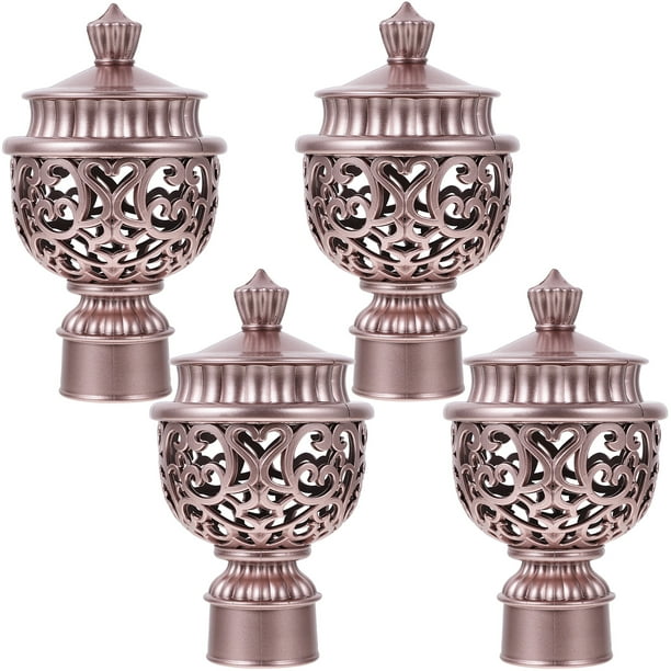 GOOHOCHY 4 varillas romanas con cabezal hueco para decoración de cortinas (oro rosa)