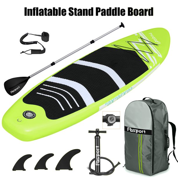 FBSPORT 10ft Fruitgreen Brushed Thickening Inflatable Stand Up Paddle Board with Complete