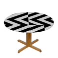 Qlloopoed Round Tablecloth ,Houndstooth Black and White Decorative