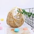 thumbnail image 5 of Artificial Small Wicker Basket with Ribbon Bow Handle, Flower Girl Baskets Empty Gift Basket Rattan Basket for Wedding Flower Basket, 5 of 8