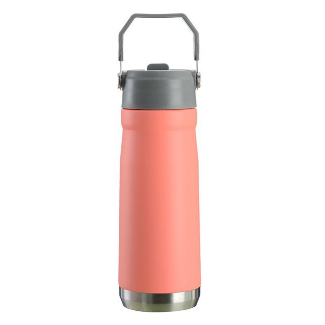 Taza de agua portátil de 650 ml con boquilla de succión Producto Retención de frío y calor Olla portátil - Naranja Rojo BANYUO Electrónica