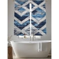 thumbnail image 5 of Abstract Art Sheer Curtains 63 Inches Long 2 Panels Blue White Gray Geometric Vintage Modernism Light Filtering Semi Sheer Window Curtains Drapes for Bedroom Living Room 52"x63", 5 of 7